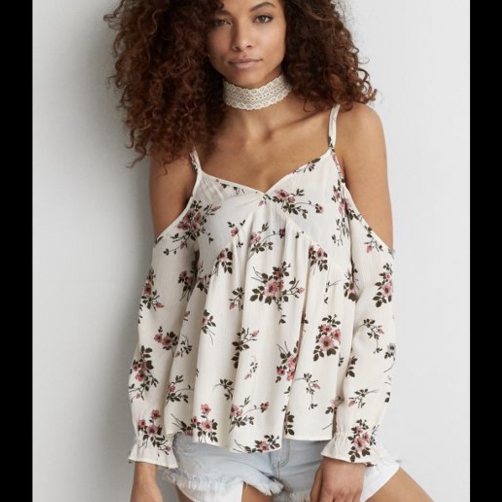 American Eagle, cold shoulder blouse